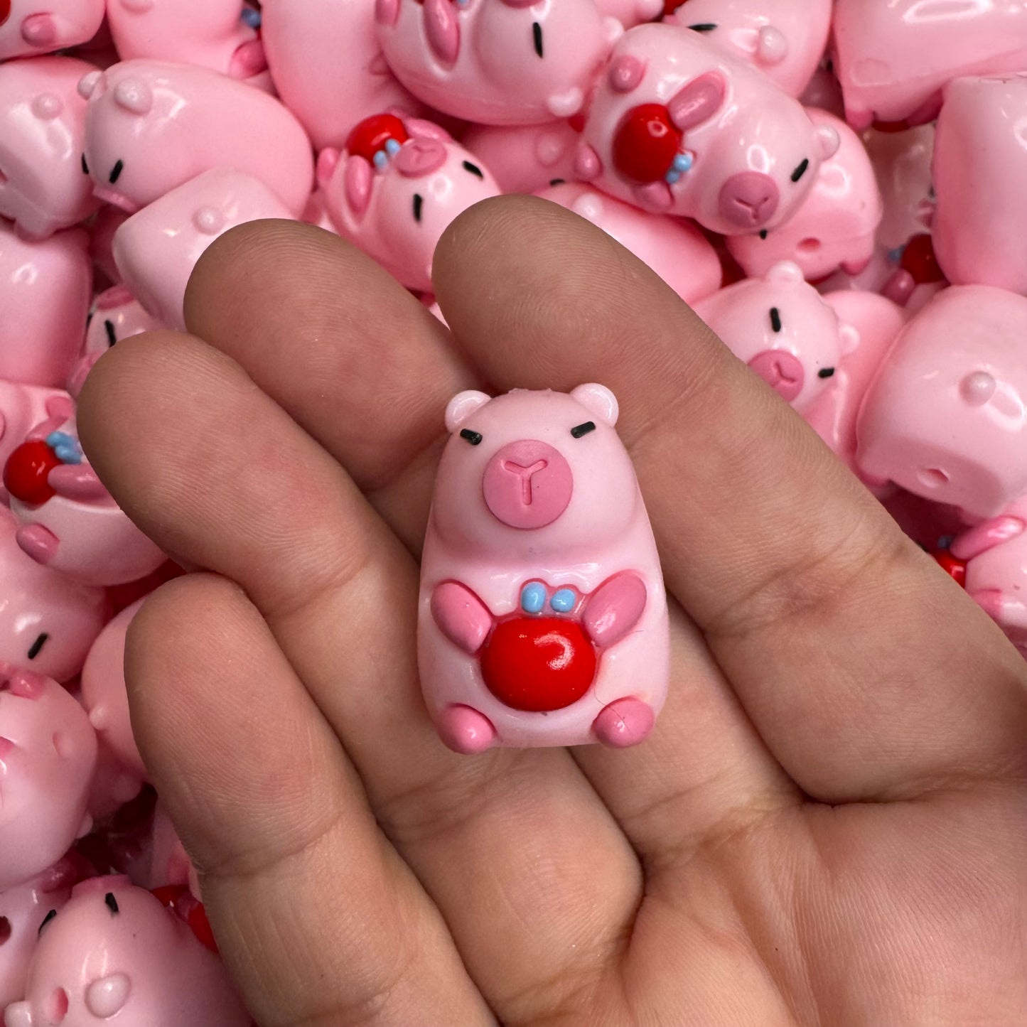 5pc - 3d Silicone Capybara Bead