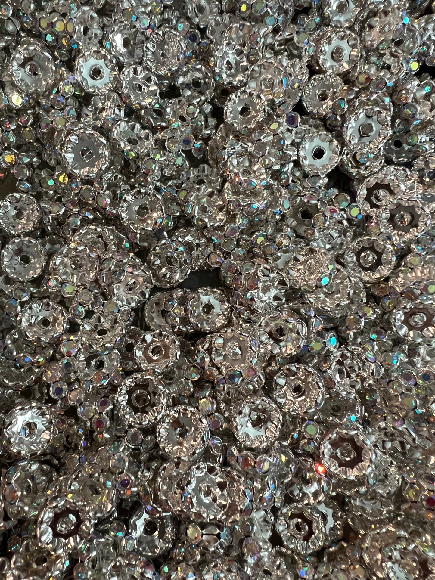 50pc - 12mm Rhinestone Spacers