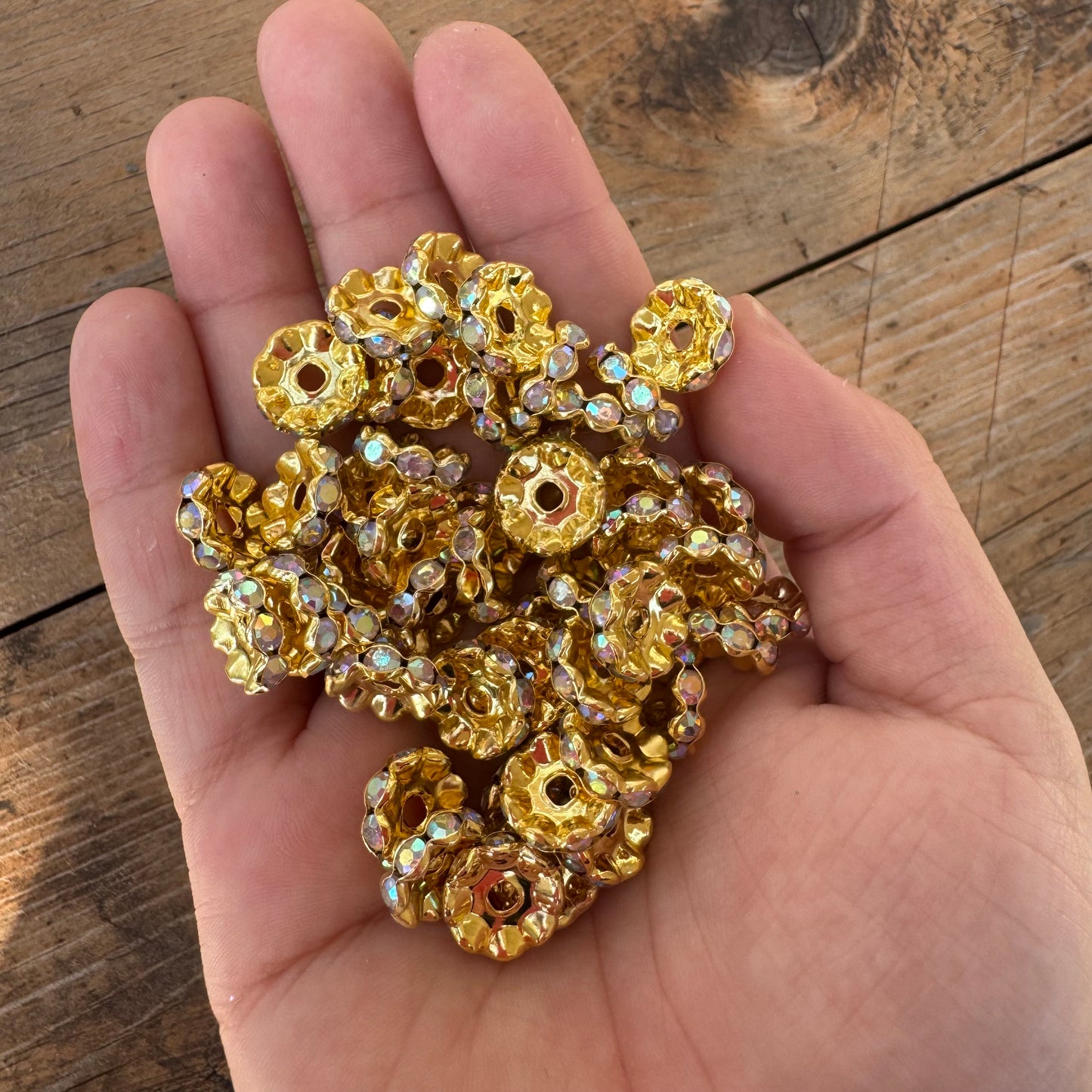 50pc - 12mm Rhinestone Spacers