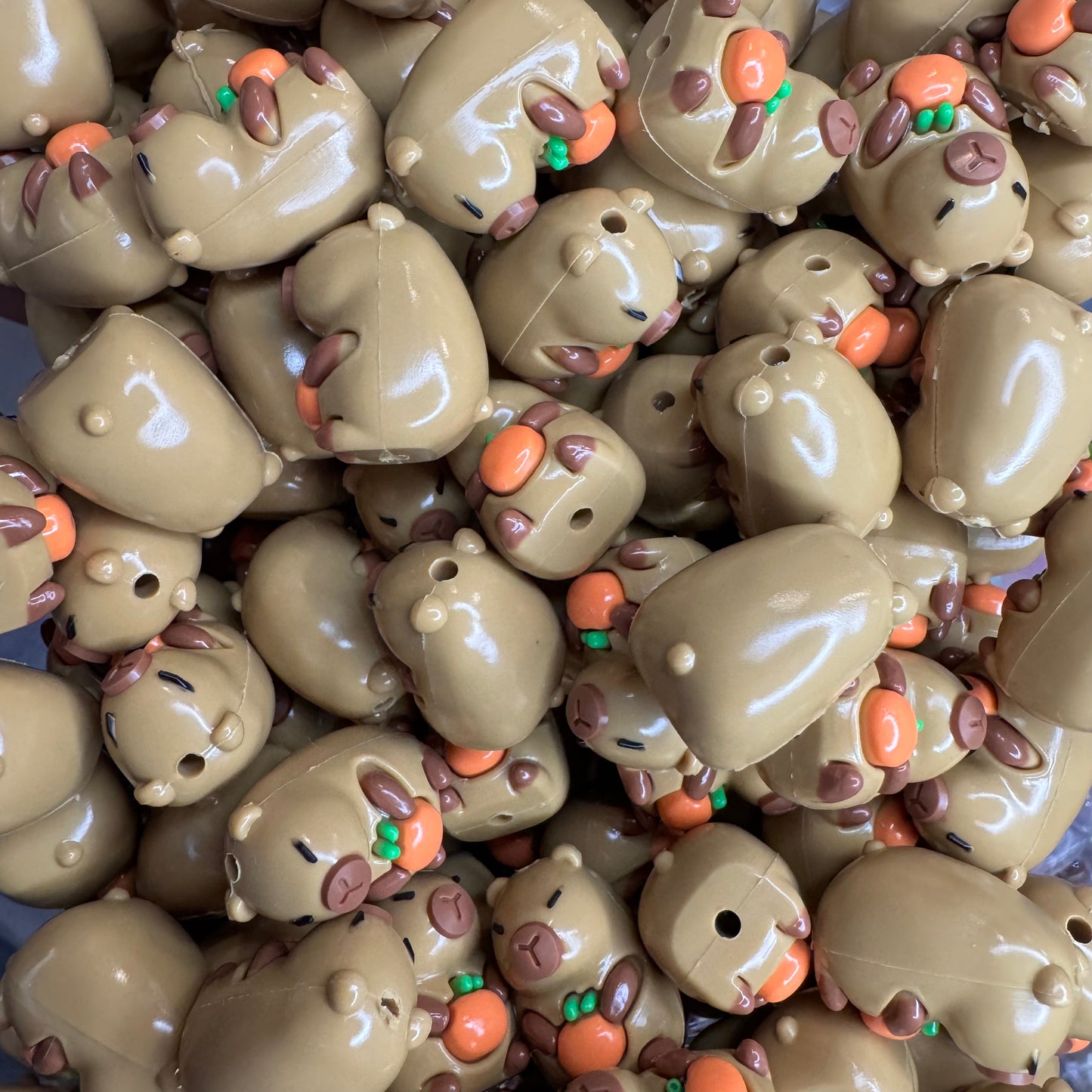 5pc - 3d Silicone Capybara Bead