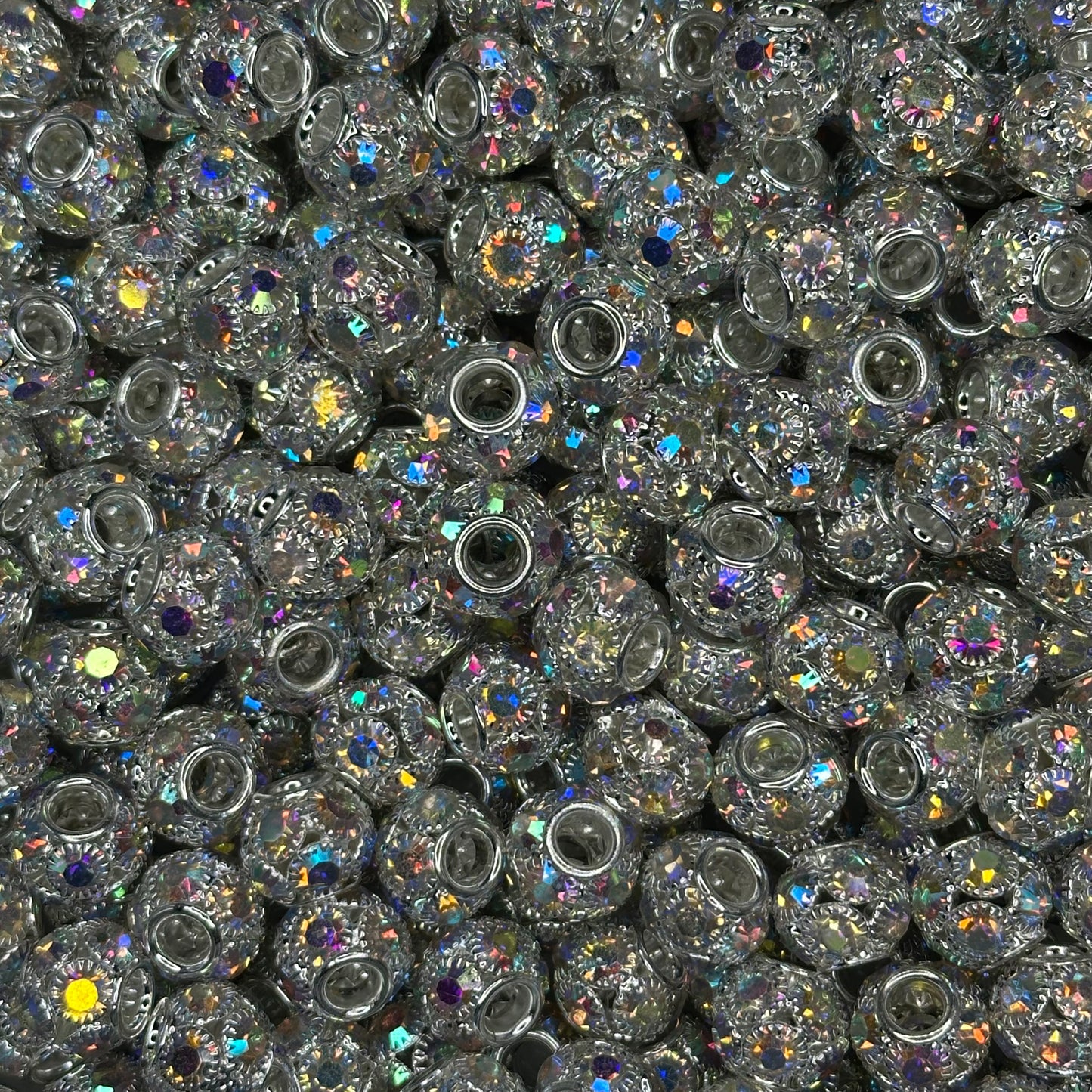 (SP12) 25pcs - 14mm Fancy Metal Rhinestone spacer