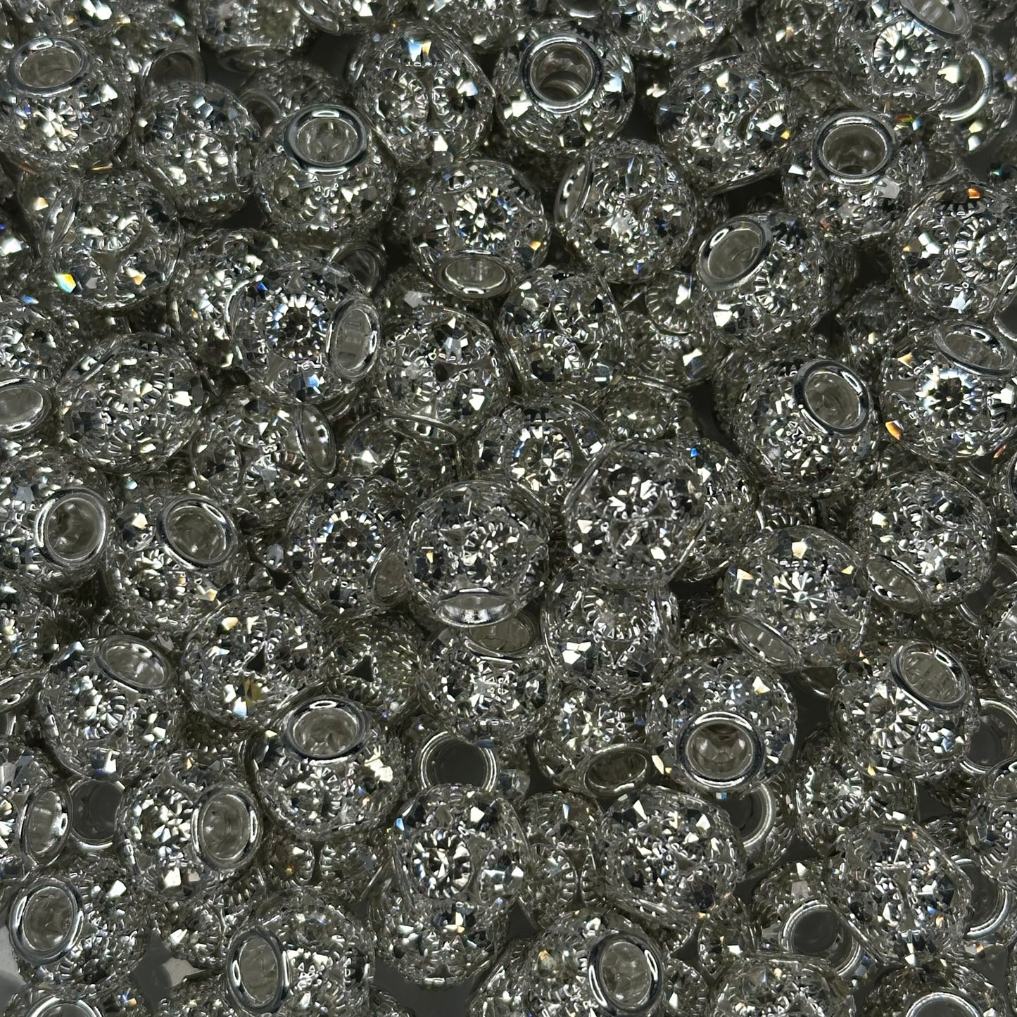 (SP12) 25pcs - 14mm Fancy Metal Rhinestone spacer