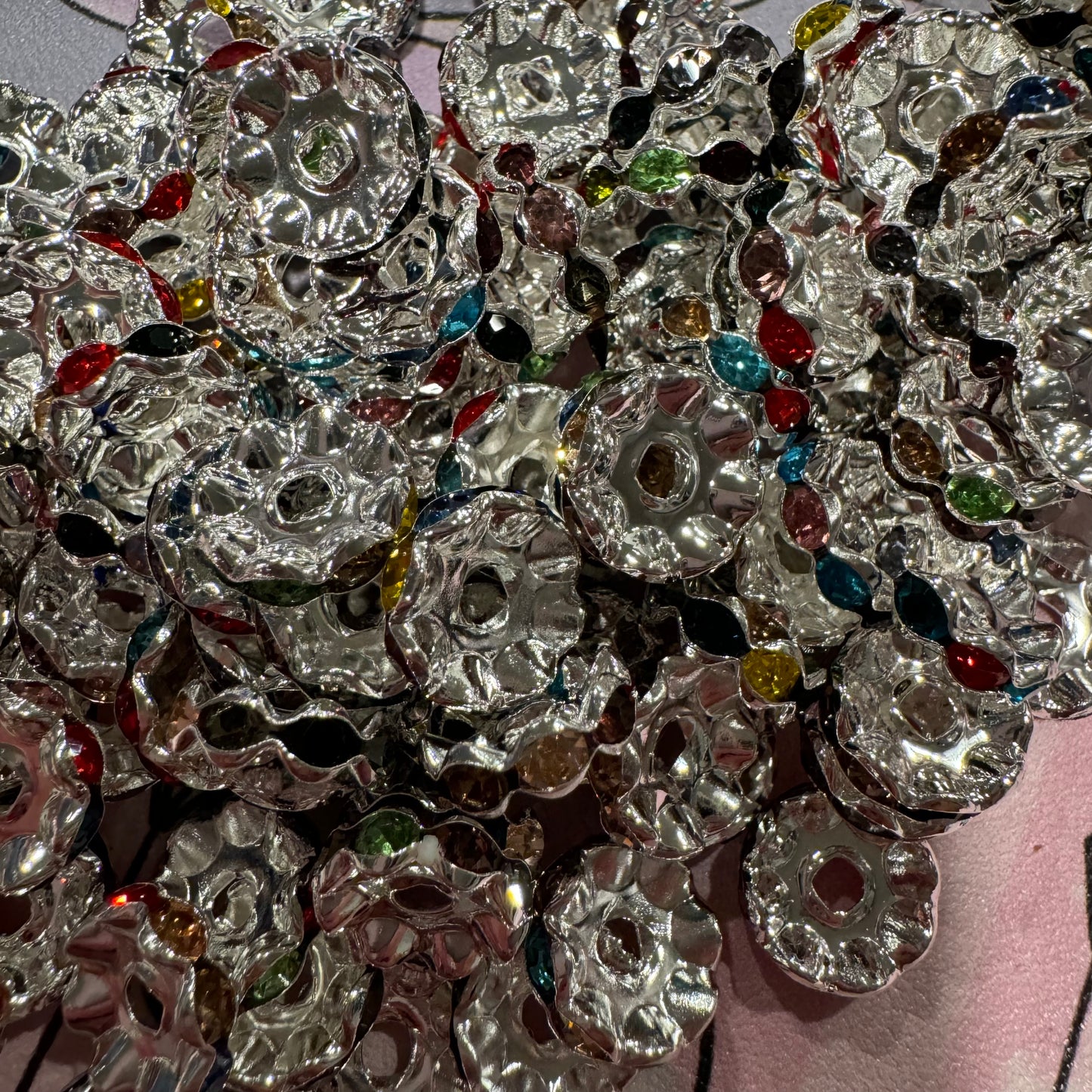 50pc - 12mm Rhinestone Spacers