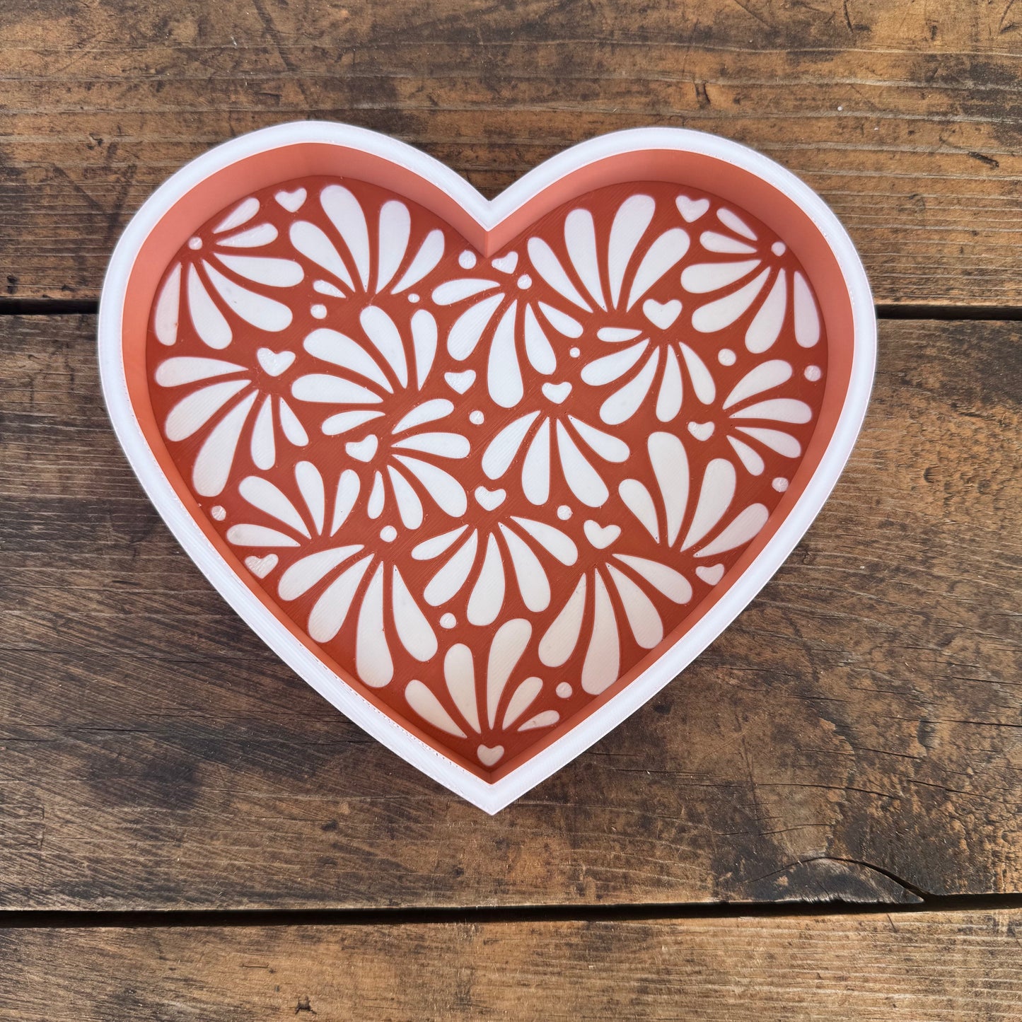 6.6inx6.5in Heart Talavera Trinket Bead Tray