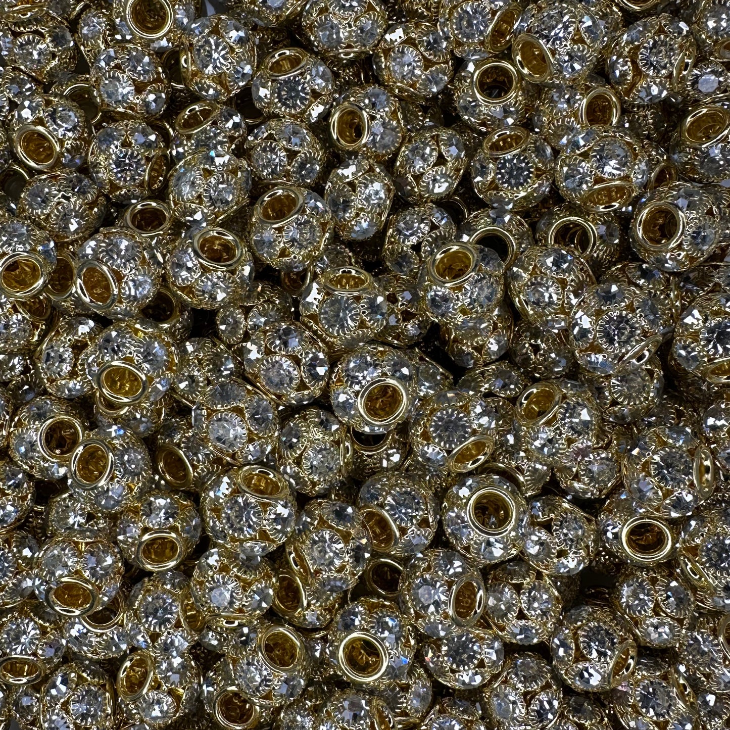 (SP12) 25pcs - 14mm Fancy Metal Rhinestone spacer