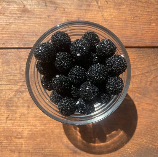 10pc - 16mm Black Sugar Beads for Pen (BD5)