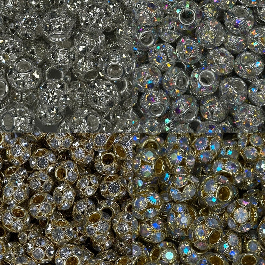 (SP12) 25pcs - 14mm Fancy Metal Rhinestone spacer