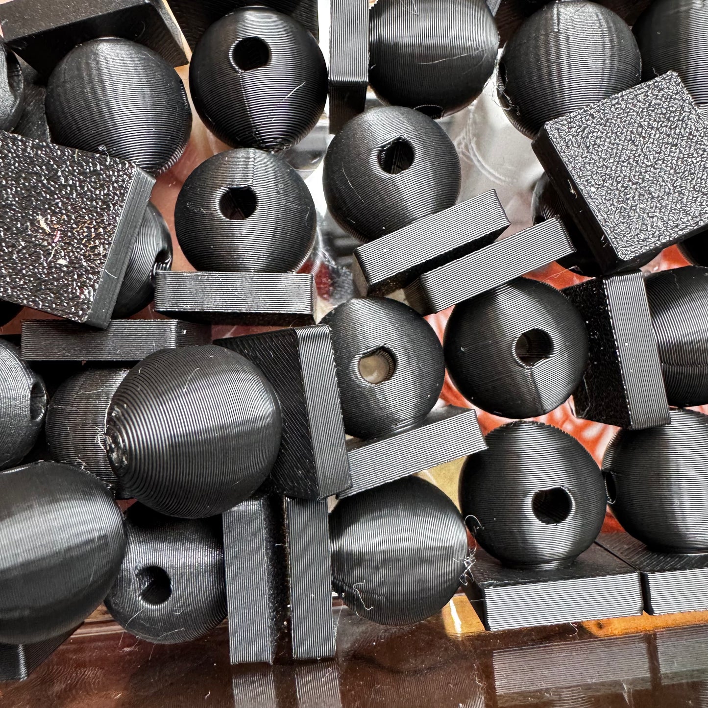 10pc Acrylic Attachment 16mm Bead, Black Color