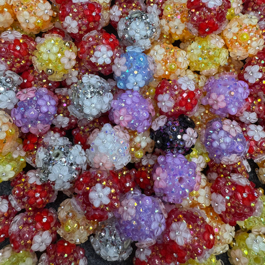 10pc - Fancy Rhinestone and Flower Bead for Pen (FY4)