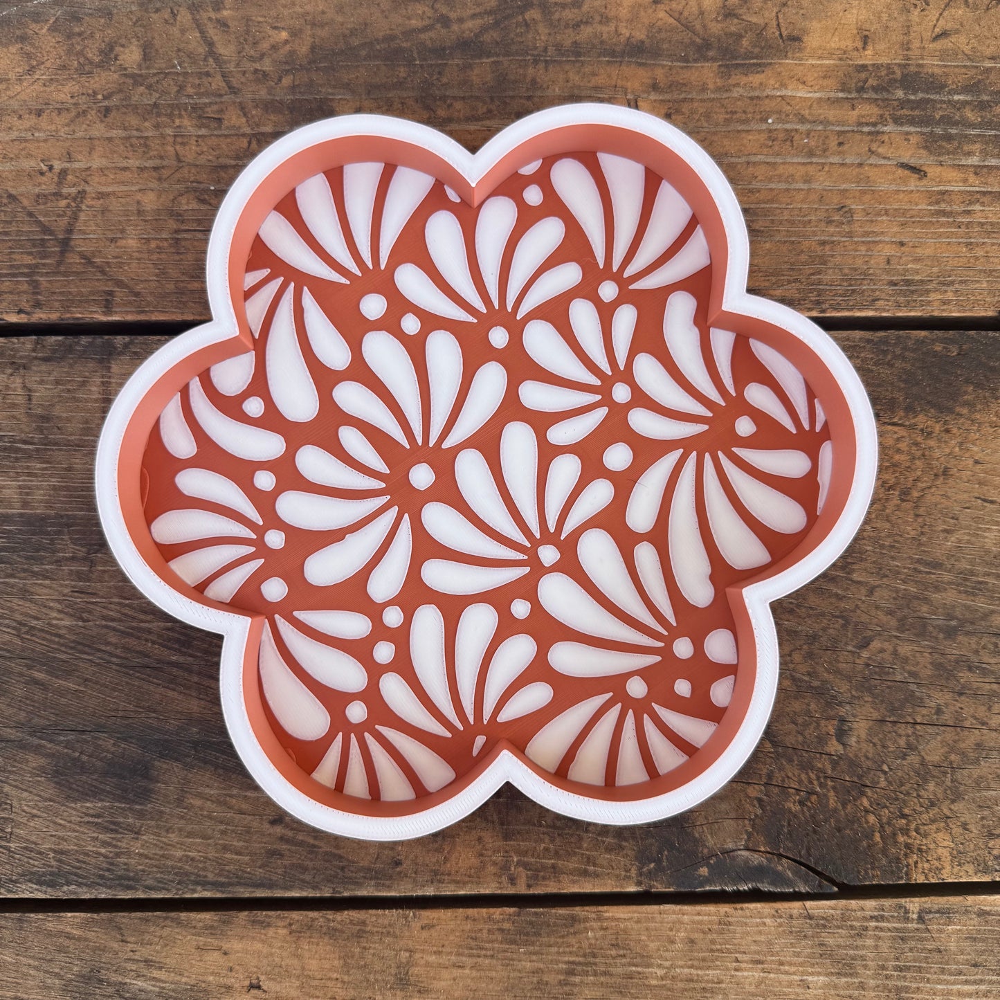 7inx7in Talavera Daisy Trinket Bead Tray