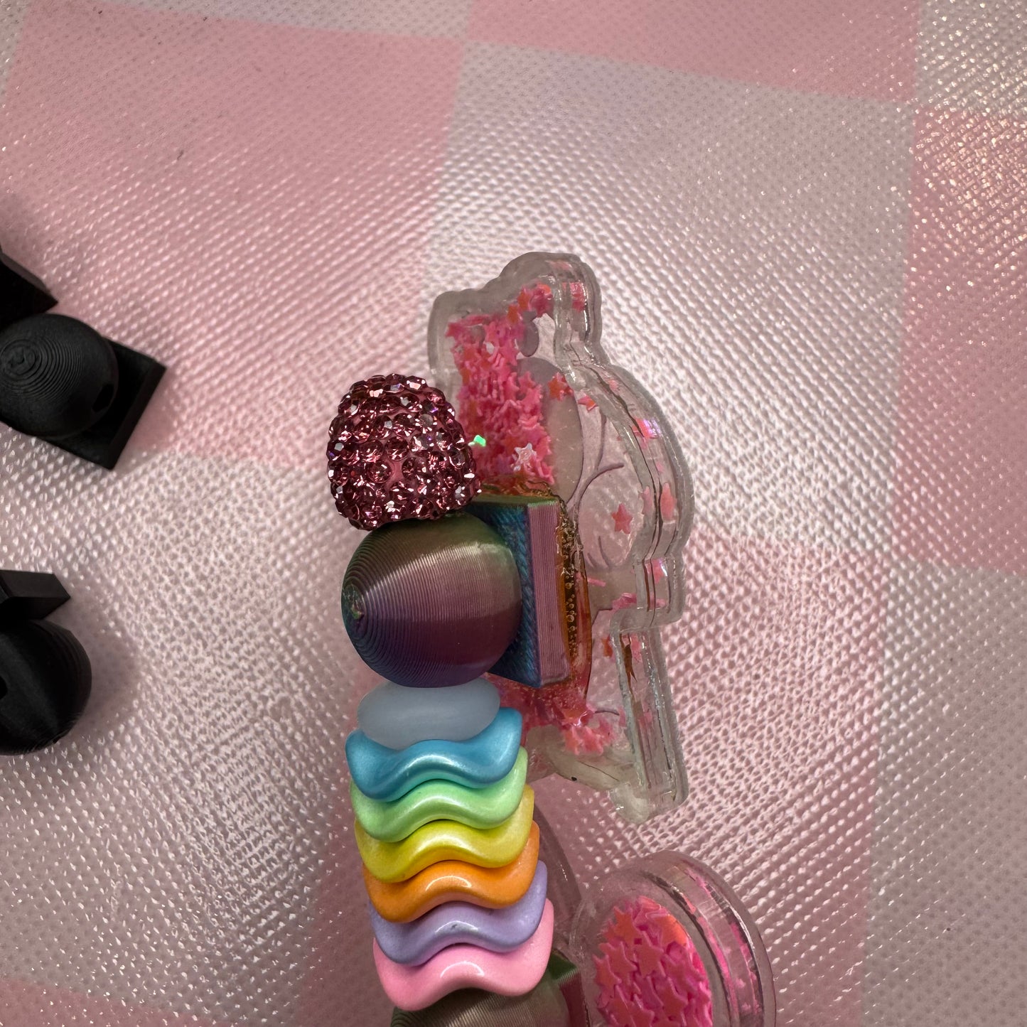 10pc Acrylic Attachment 16mm Bead, Black Color