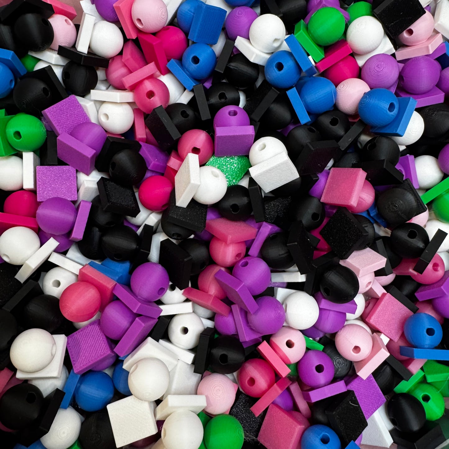 10pc Acrylic Attachment 16mm Bead, Black Color