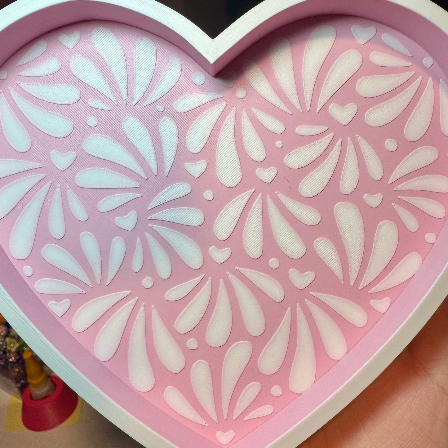 6.6inx6.5in Heart Talavera Trinket Bead Tray