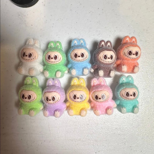 10pc - Flocked Sitting Labubu Pen Toppers