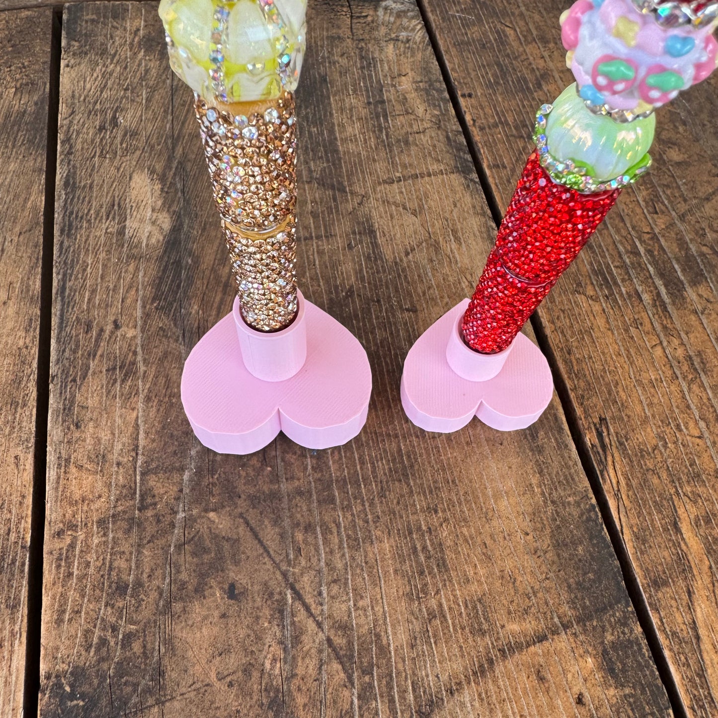 Single Rhinestone Pen Holder, Pink Color