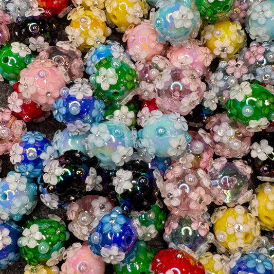 10pc - 16mm Flower and Pearl Fancy Bead (FY2)