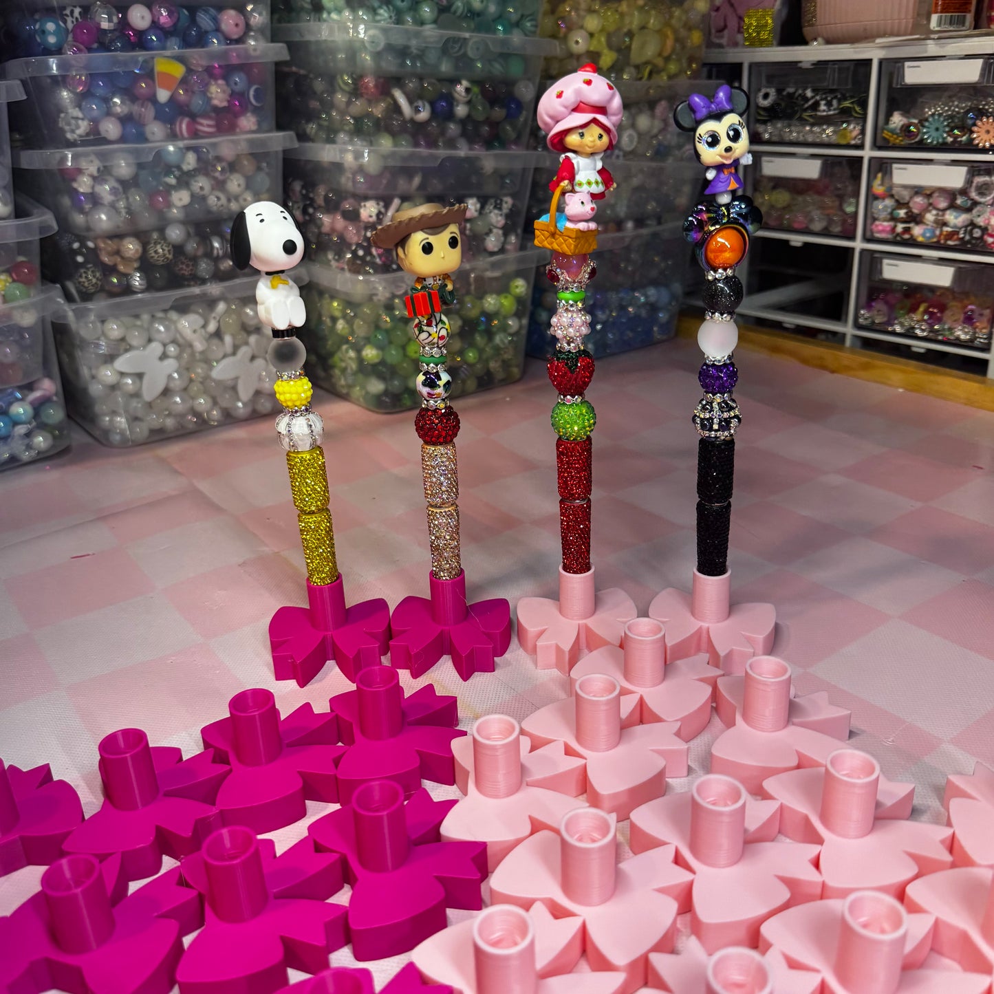 Single Rhinestone Pen Holder, Bow Shape Big Size