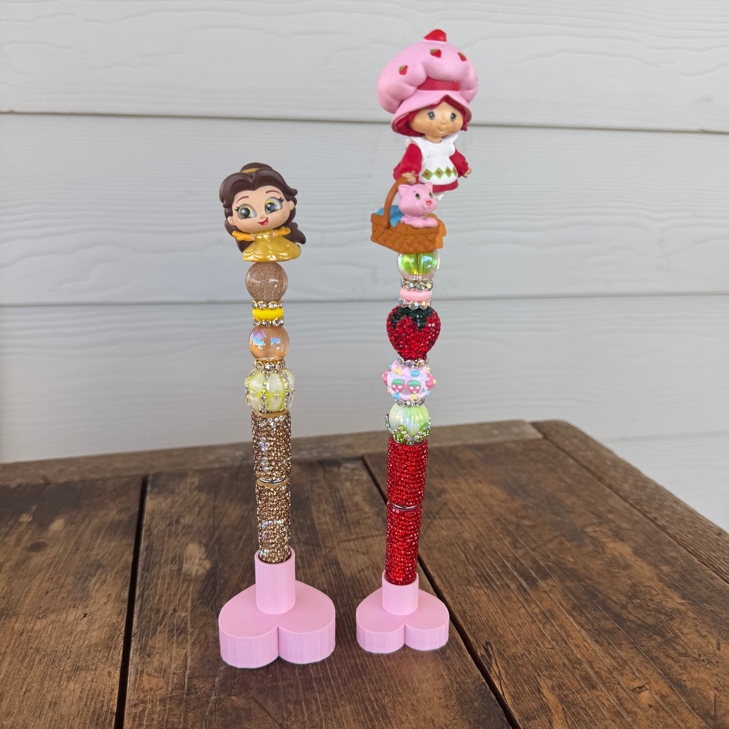 Single Rhinestone Pen Holder, Pink Color