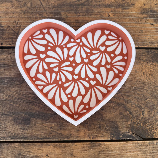 6.6inx6.5in Heart Talavera Trinket Bead Tray