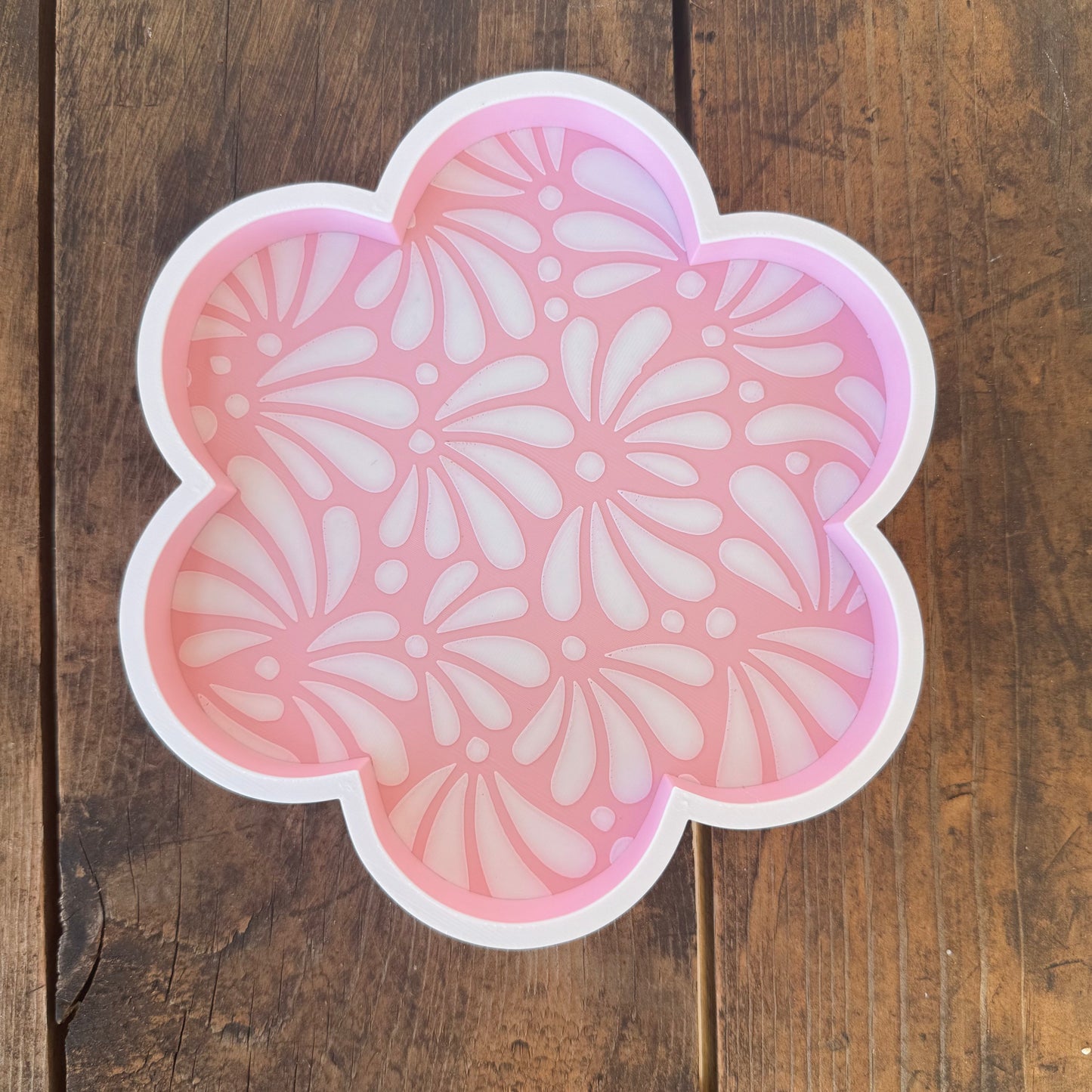 7inx7in Talavera Daisy Trinket Bead Tray