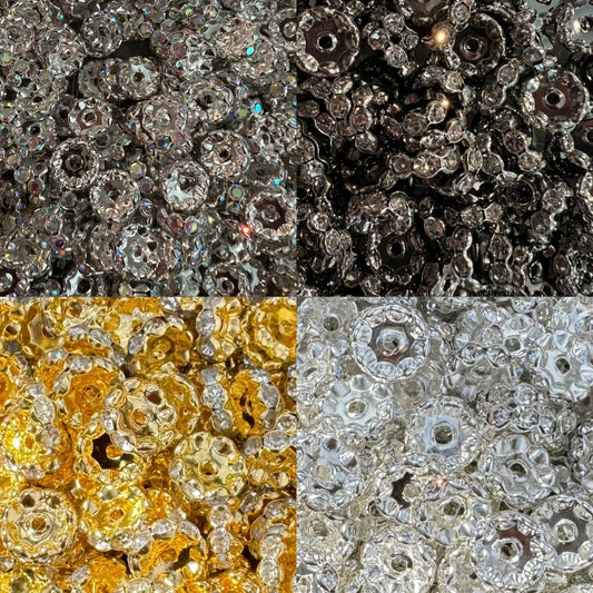 12MM Rhinestone Spacers (50pcs bag)
