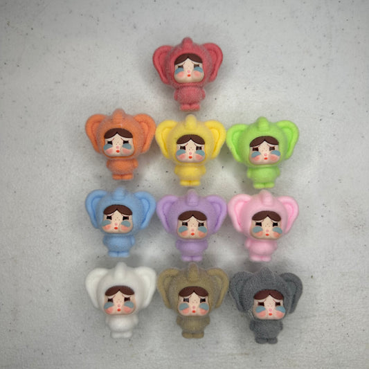 10pc - Flocked Crybaby Elephant Pen Topper