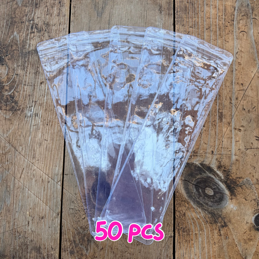 50pcs PVC Pen Bag Beadable High Quality Bags for Pens Clear Plastic Packaging